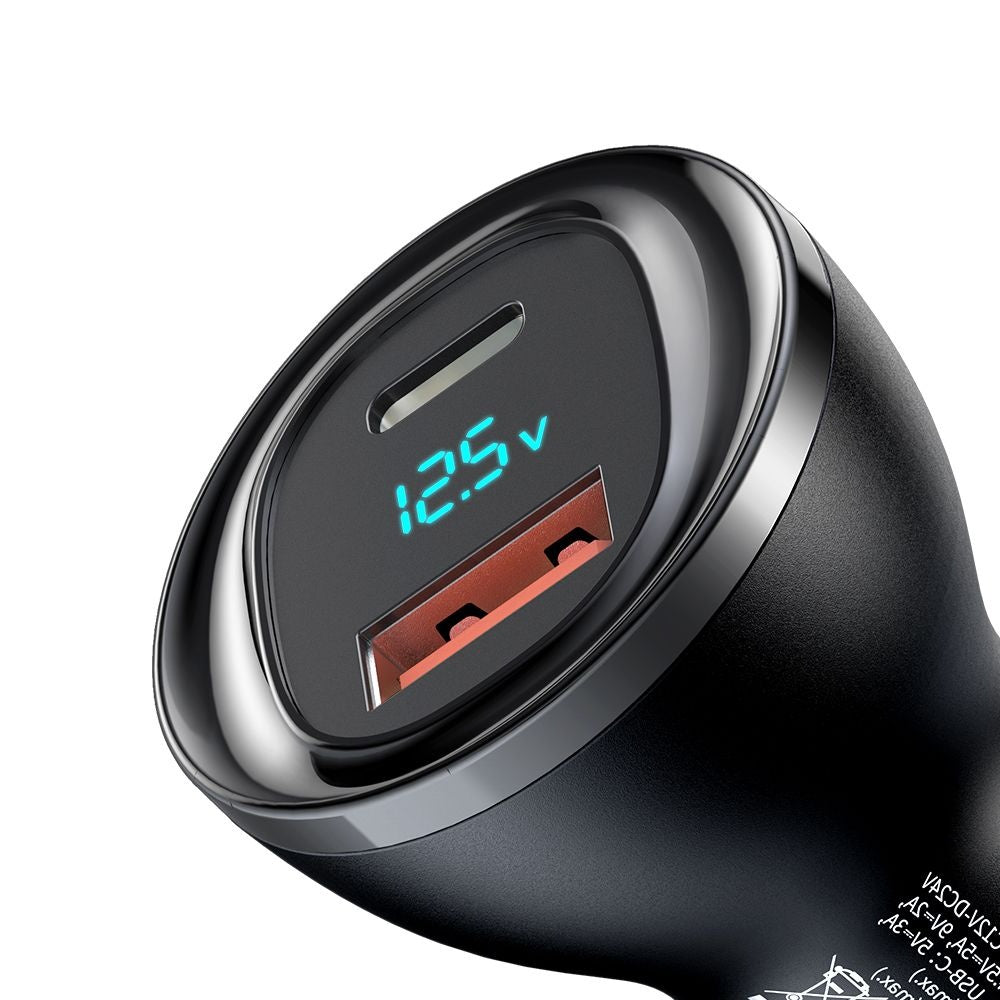 Bilader McDodo CC-5670 Display, 95W, 5A, 1 x USB-A - 1 x USB-C, Svart