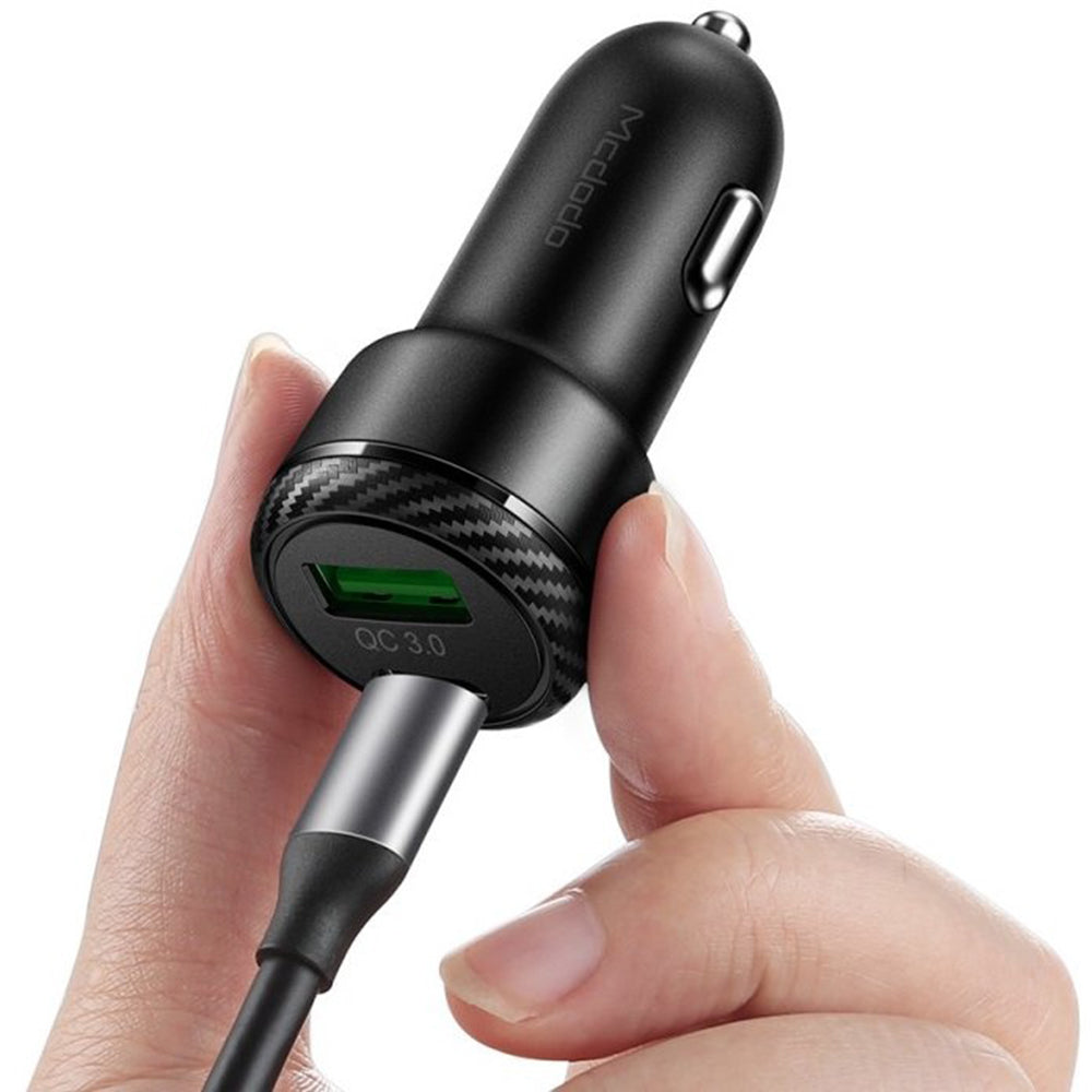 Bilader McDodo CC-5970, 38W, 3A, 1 x USB-A - 1 x USB-C, Svart