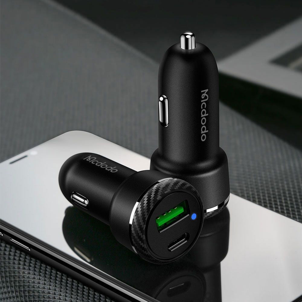 Bilader McDodo CC-5970, 38W, 3A, 1 x USB-A - 1 x USB-C, Svart
