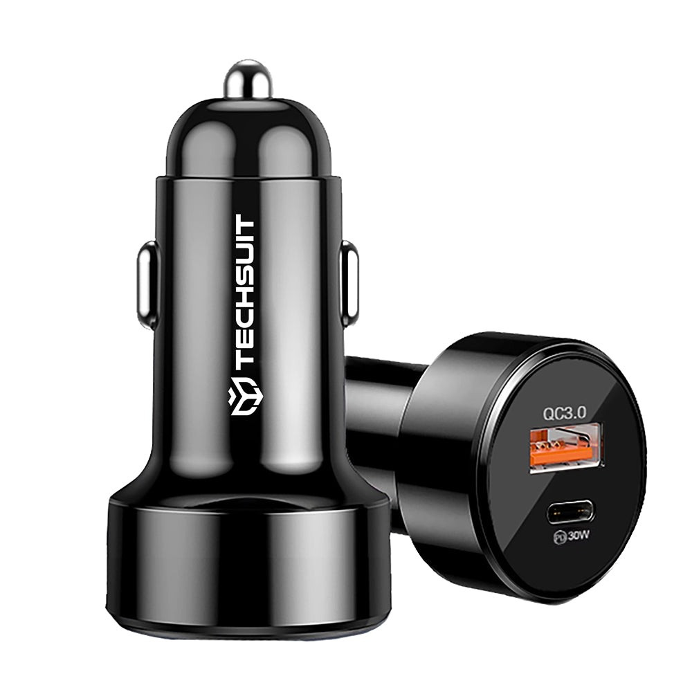 Bilader Techsuit TE-P31 Premium, 48W, 3A, 1 x USB-A - 1 x USB-C, Svart