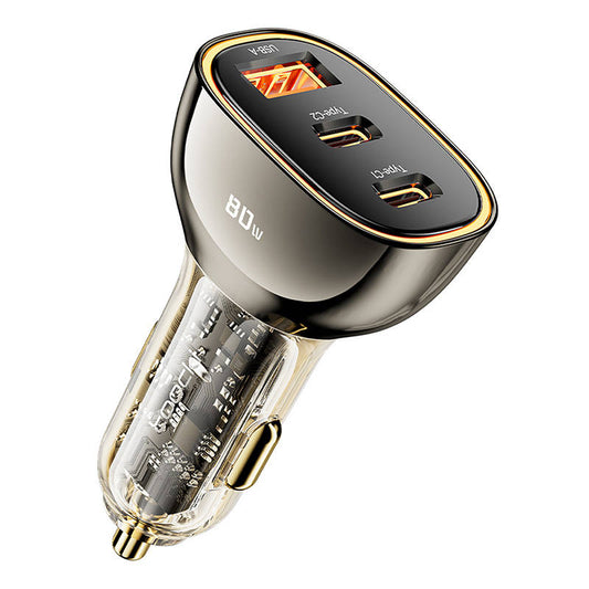 Toocki billader 2C+A, 80W, 3A, 1 x USB-A - 2 x USB-C, svart TCC2C 1A-XF01 TCC2C 1A-XF01