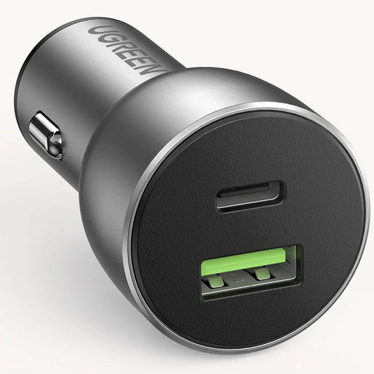 Billadere UGREEN CD213, 36W, 3A, 1 x USB-A - 1 x USB-C, grå