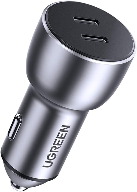 Billadere UGREEN CD213, 36W, 3A, 2 x USB-C, grå
