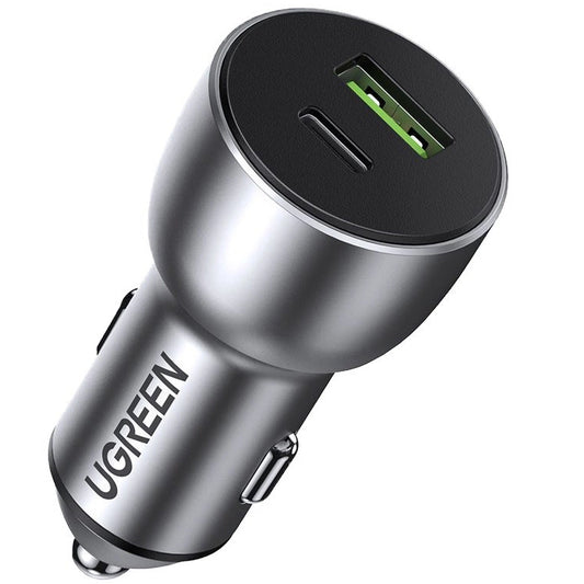Billadere UGREEN CD213, 36W, 3A, 1 x USB-A - 1 x USB-C, grå