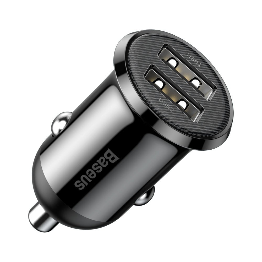Bilader Baseus Grain Pro, 24W, 2.4A, 2 x USB-A, Svart CCALLP-01