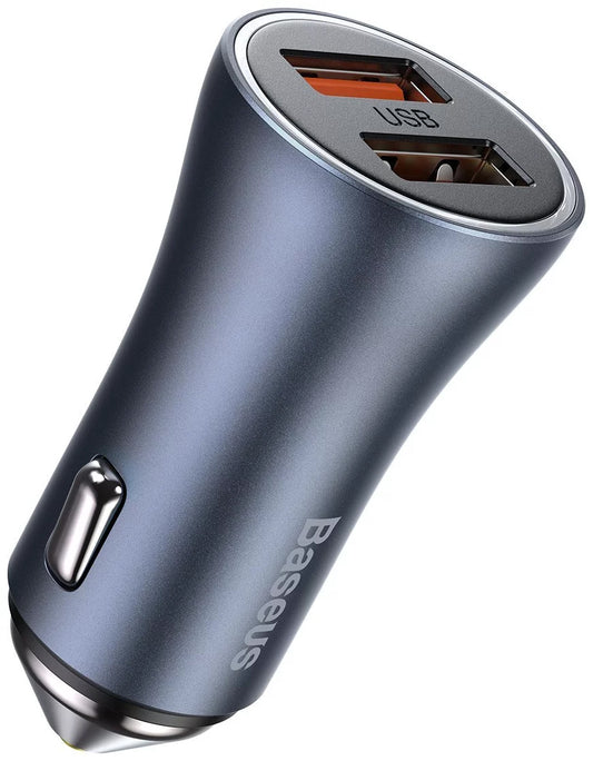Baseus Golden Contactor Pro Dual billader, 40W, 3A, 2 x USB-A, grå CCJD-A0G