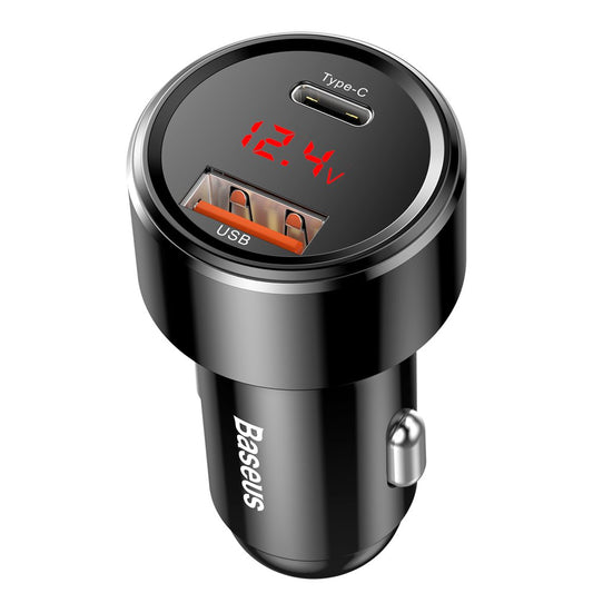 Billader Baseus Magic Display Series, 45W, 6A, 1 x USB-A - 1 x USB-C, svart CCMLC20C-01
