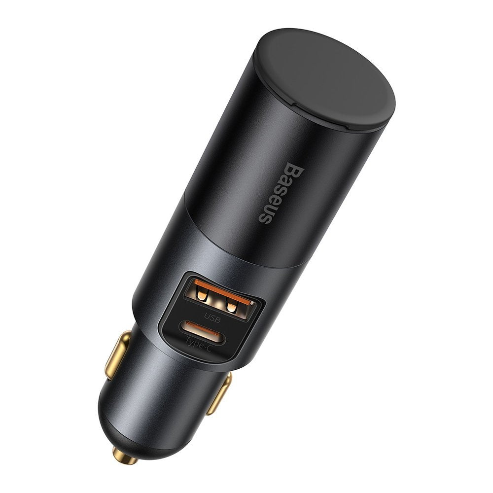 Baseus Share Together billader, 120W, 3A, 1 x USB-A - 1 x USB-C - 1 x lighterutvidelse, Grå CCBT-C0G