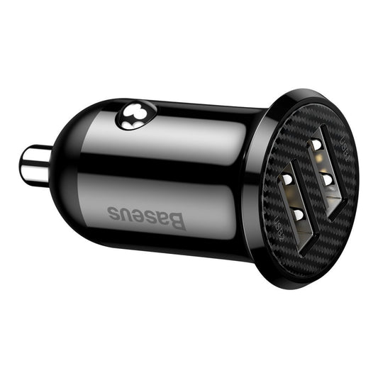 Billadere Baseus Grain Pro, 24W, 2,4A, 2 x USB-A, svart CCALLP-01