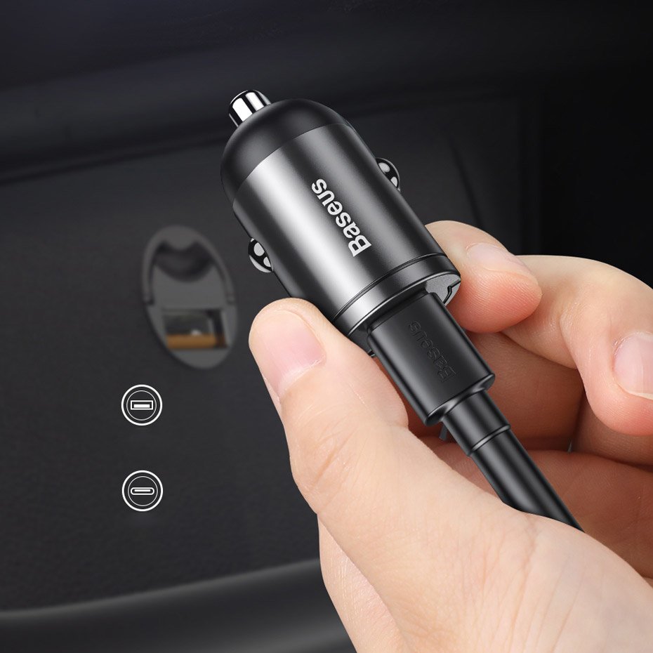 Bilader Baseus Star Mini, 30W, 3A, 1 x USB-A, Grå VCHX-A0G