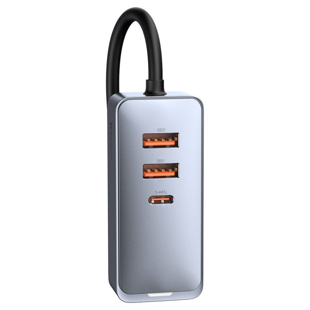 Baseus Share Together billader, 120W, 3A, 3 x USB-A - 1 x USB-C, Grå CCBT-B0G