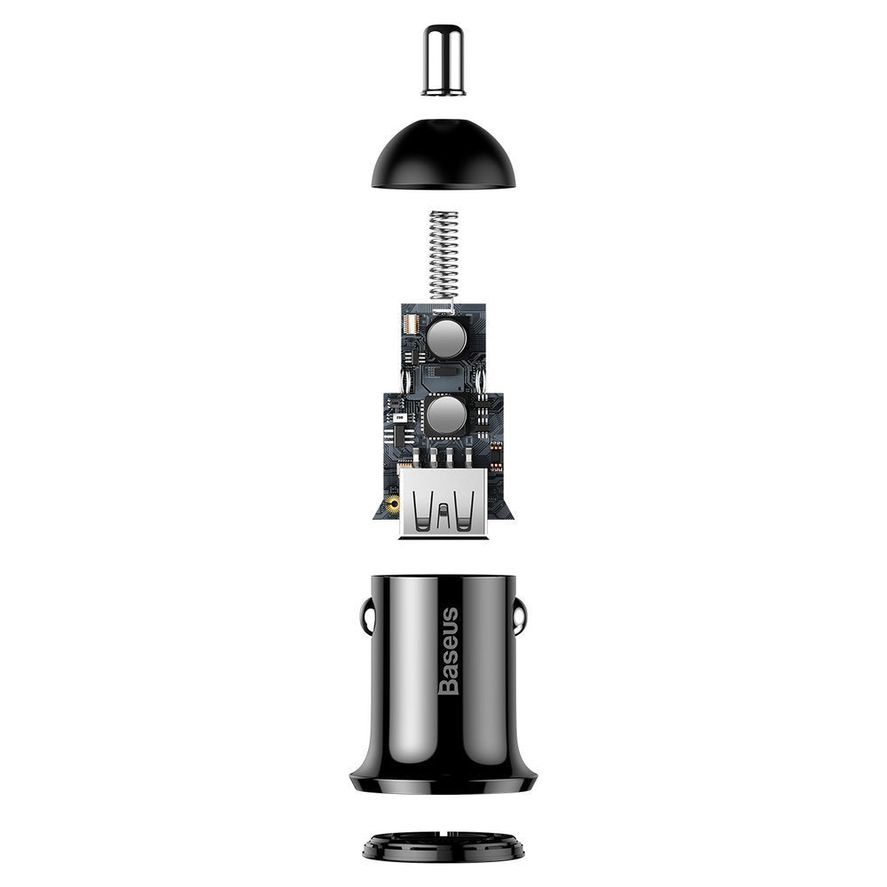 Bilader Baseus Grain Pro, 24W, 2.4A, 2 x USB-A, Svart CCALLP-01