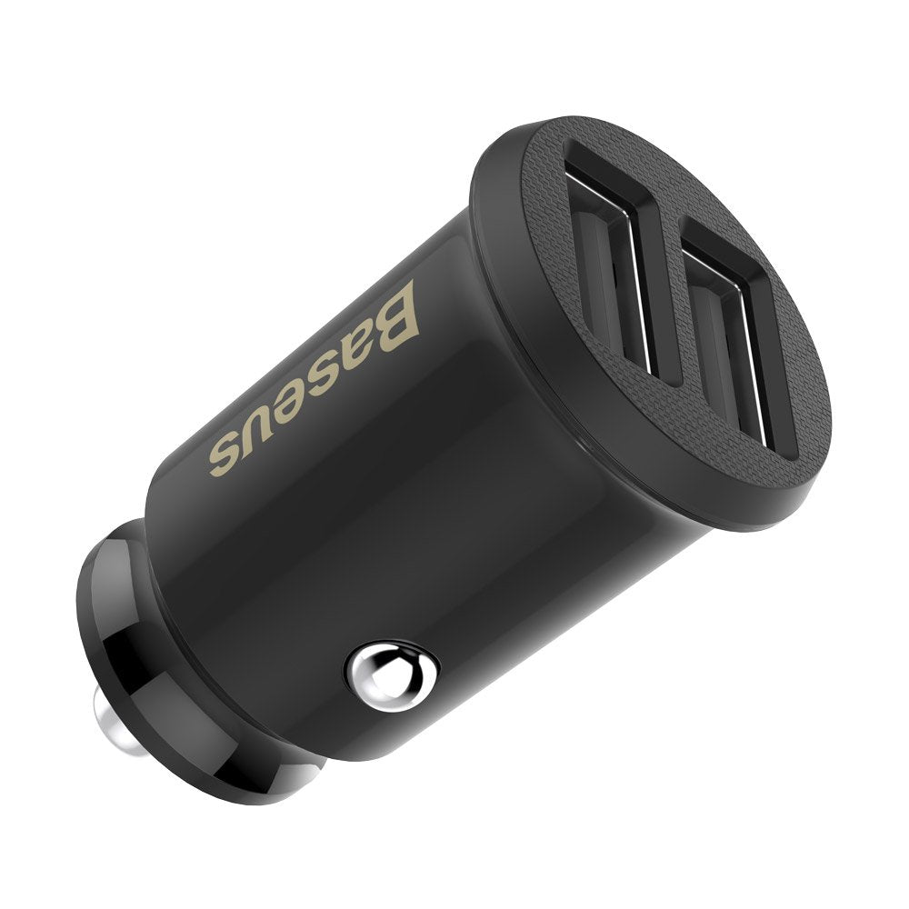 Bilader Baseus Grain, 10W, 2.4A, 2 x USB-A, Svart CCALL-ML01