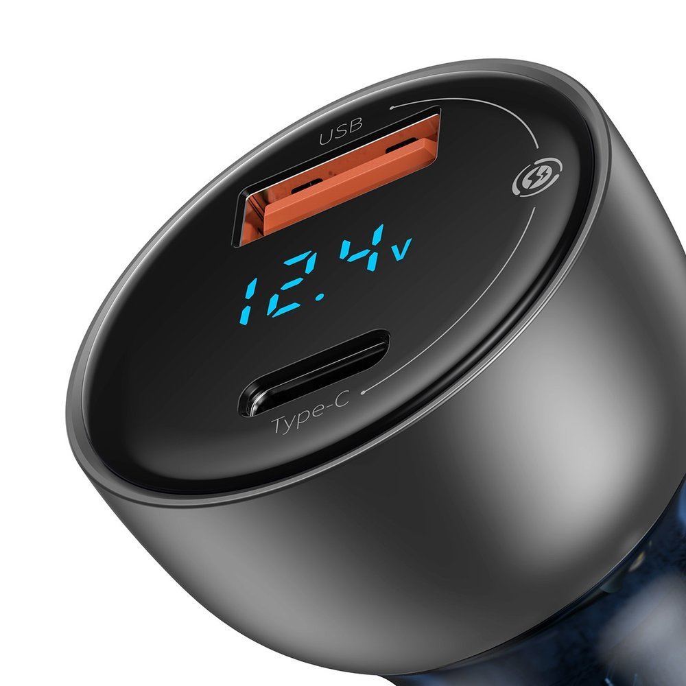Baseus billader, 65W, 5A, 1 x USB-A - 1 x USB-C, Grå CCKX-C0A