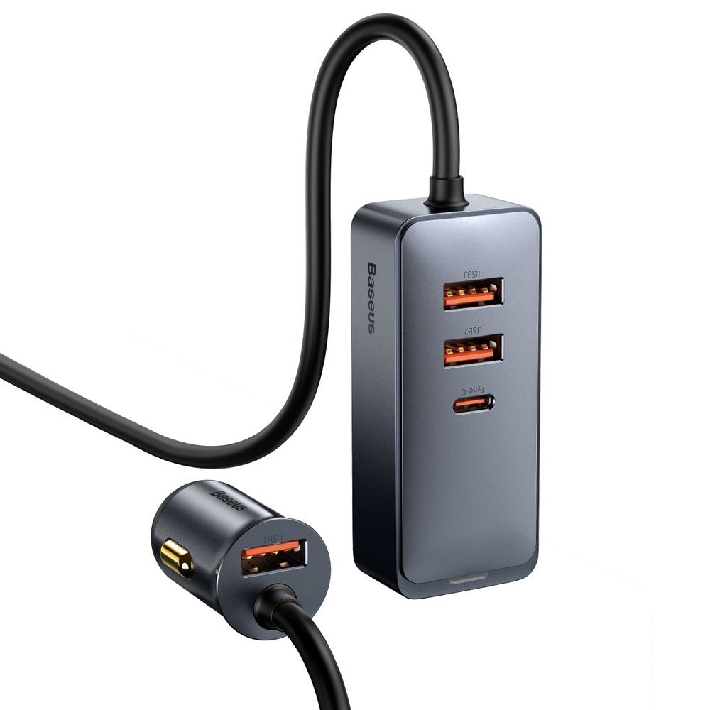 Baseus Share Together billader, 120W, 3A, 3 x USB-A - 1 x USB-C, Grå CCBT-B0G