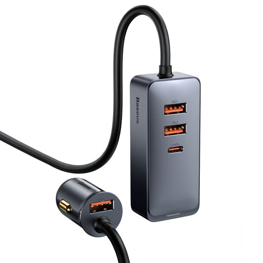 Baseus Share Together billader, 120W, 3A, 3 x USB-A - 1 x USB-C, grå CCBT-B0G