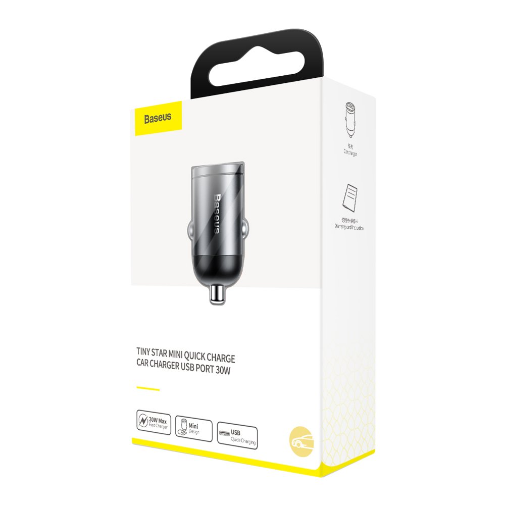 Bilader Baseus Star Mini, 30W, 3A, 1 x USB-A, Grå VCHX-A0G