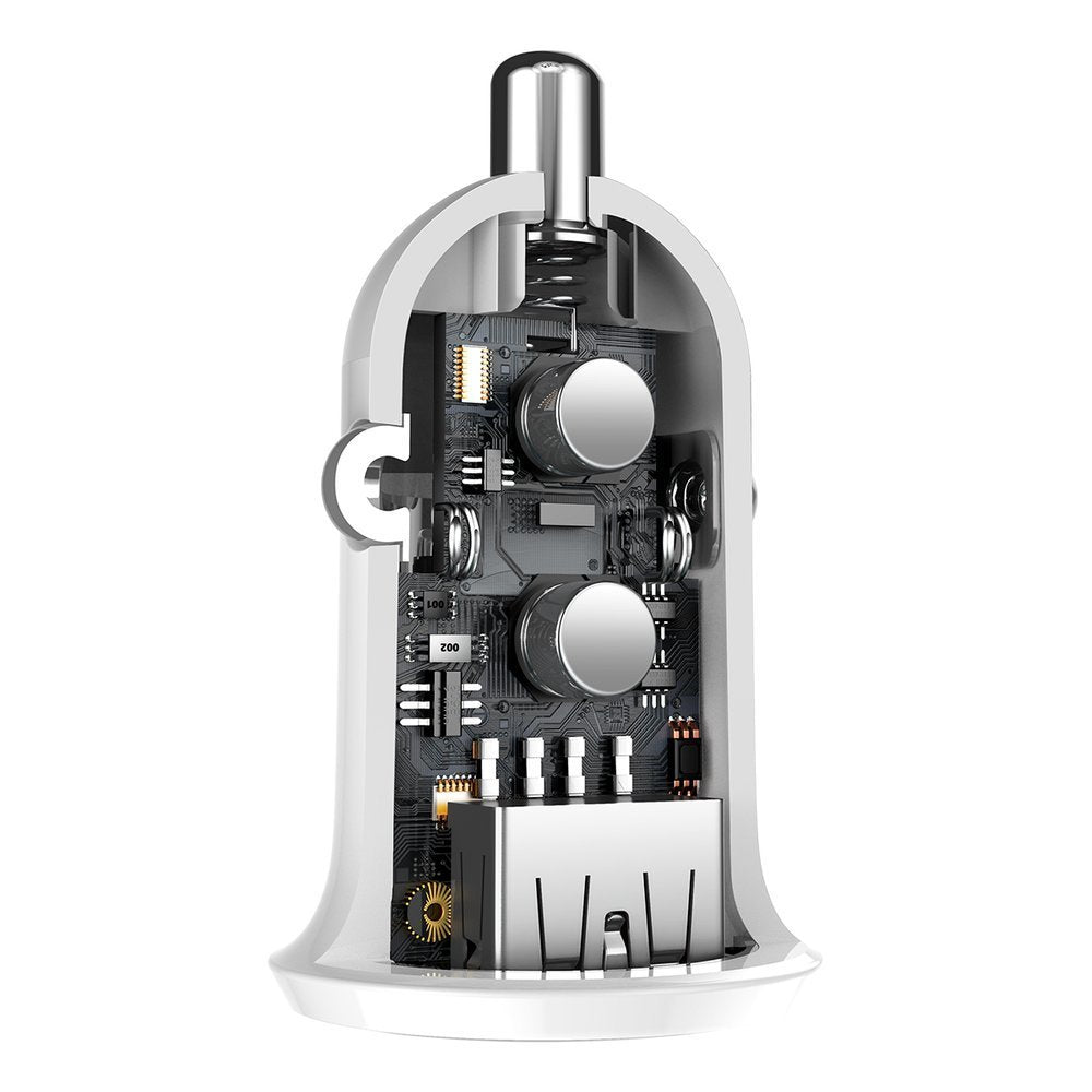 Bilader Baseus Grain Pro, 24W, 2.4A, 2 x USB-A, Hvit CCALLP-02