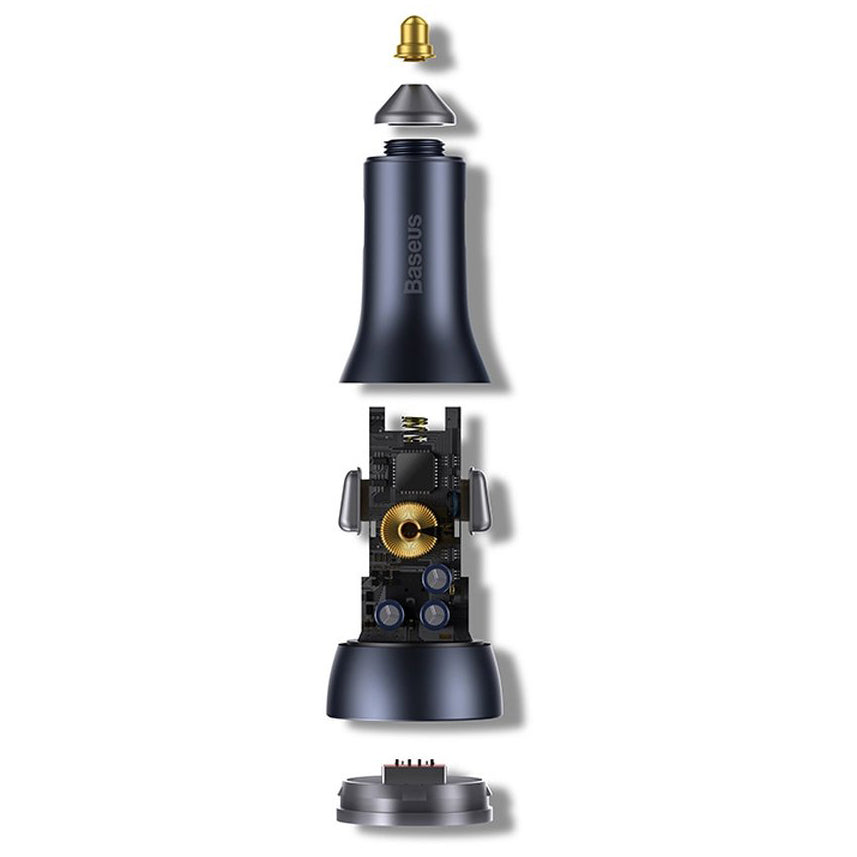 Baseus Golden Contactor Pro billader, 65W, 3A, 1 x USB-A - 2 x USB-C, grå CGJP010013