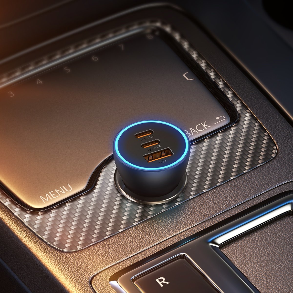 Baseus Golden Contactor Pro billader, 65W, 3A, 1 x USB-A - 2 x USB-C, grå CGJP010013