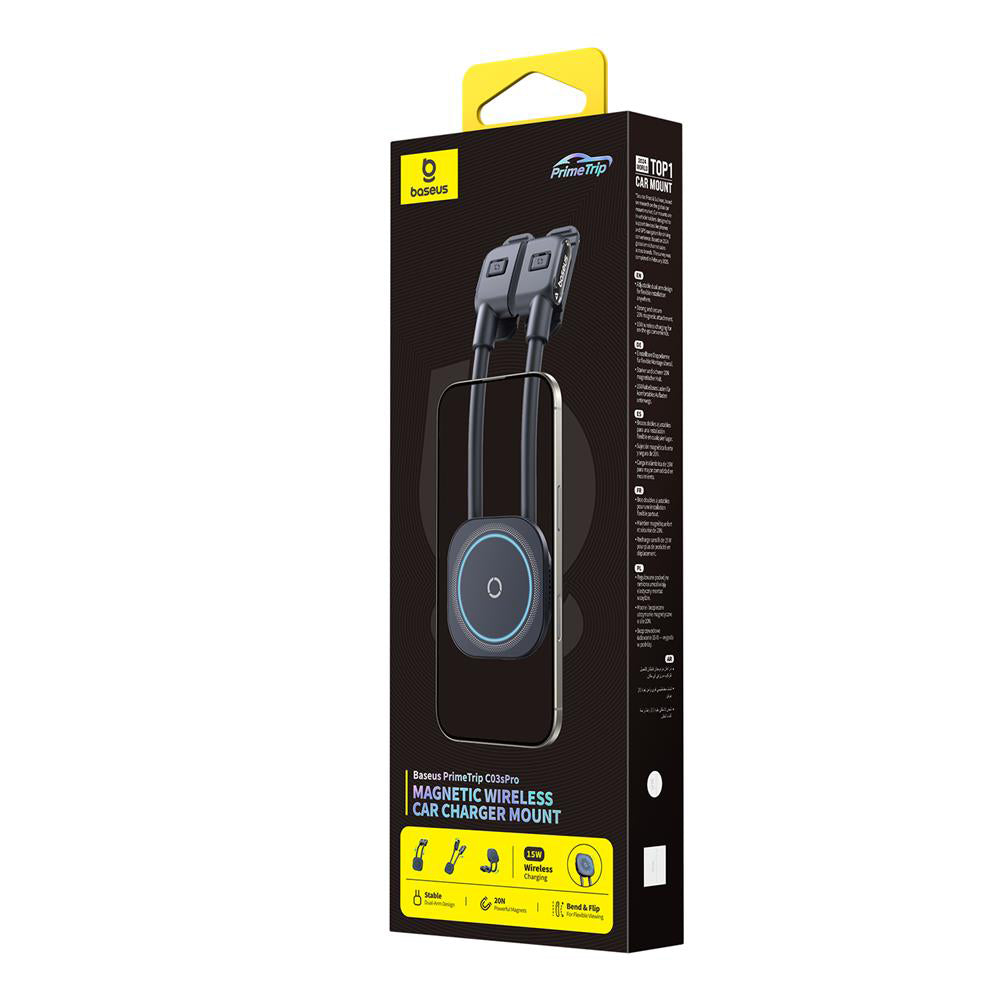 Trådløs Bil Lader Baseus PrimeTrip C03s Pro, 15W, 1.67A, Svart C0013803