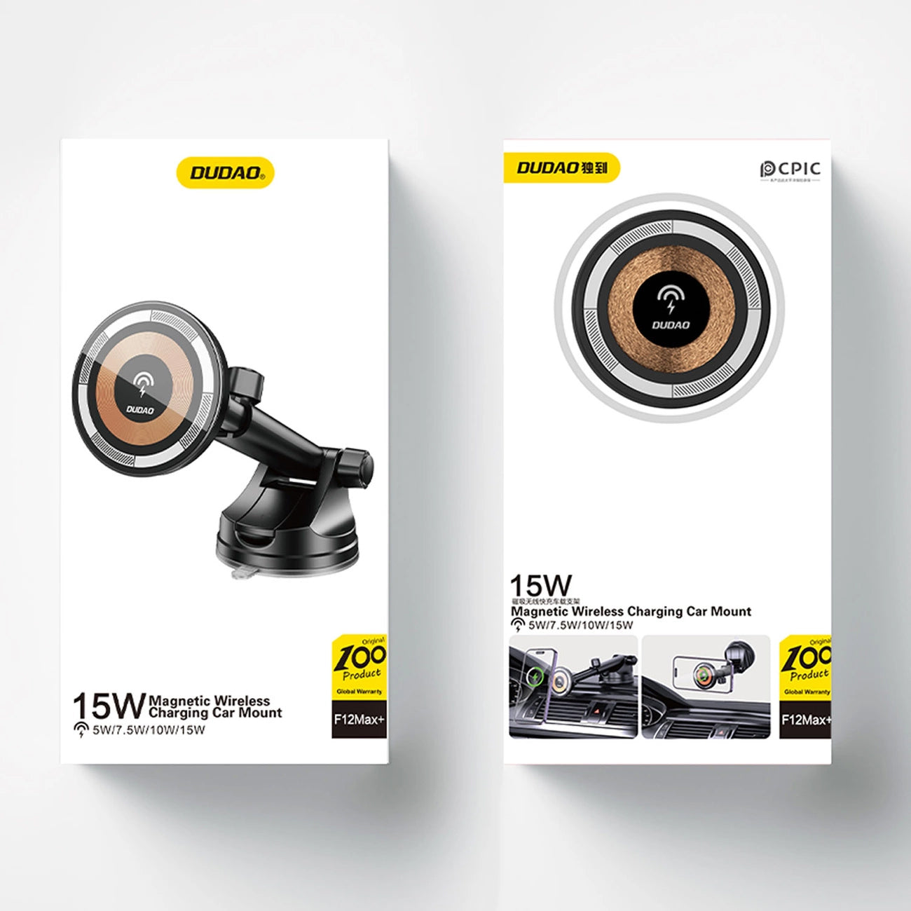 Trådløs billader Dudao F12MAX+, 15W, 1,67A, svart