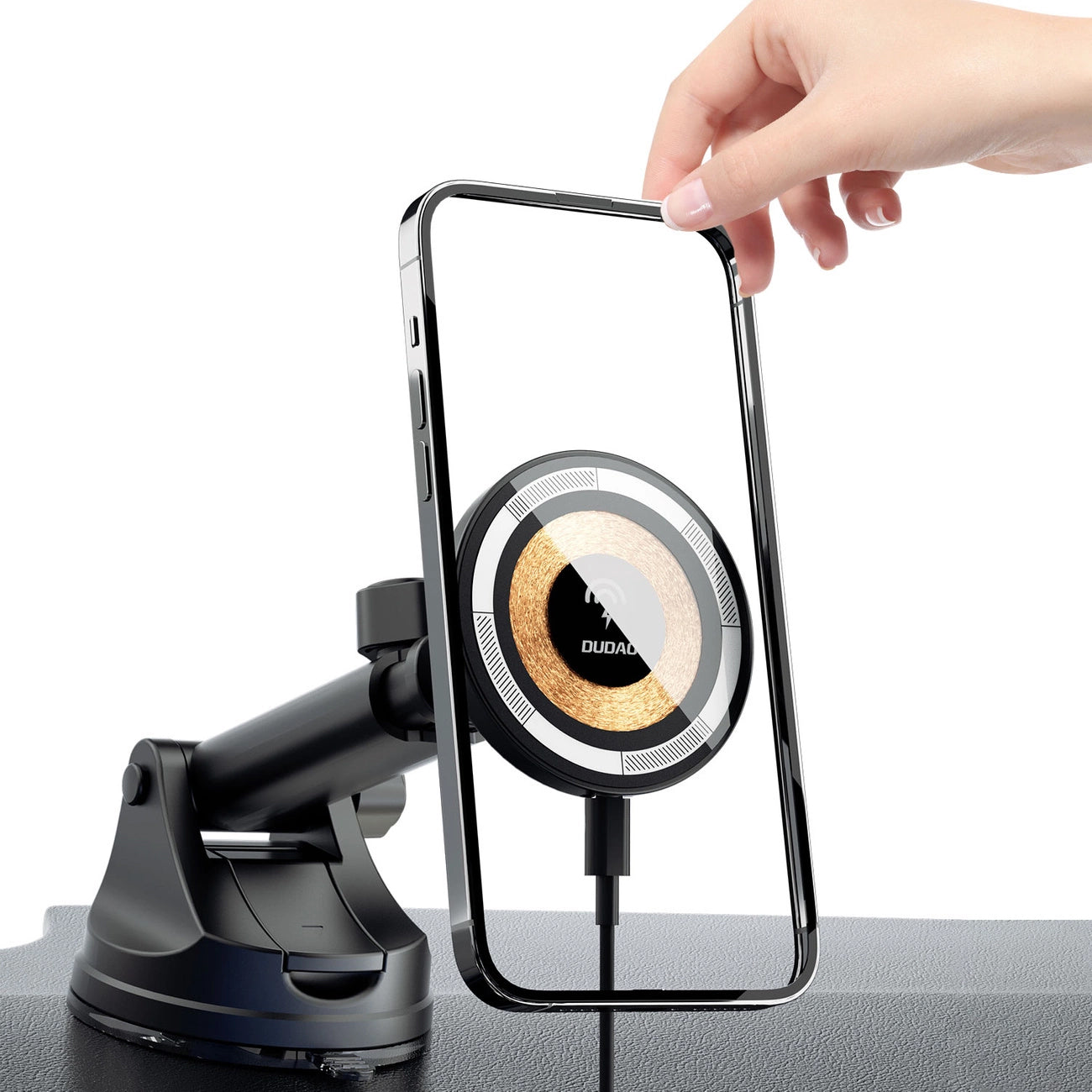 Trådløs billader Dudao F12MAX+, 15W, 1,67A, svart