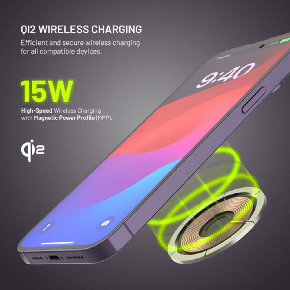 Trådløs Bil Lader Fixed MagRound 2 XL, 15W, 1.67A, Svart