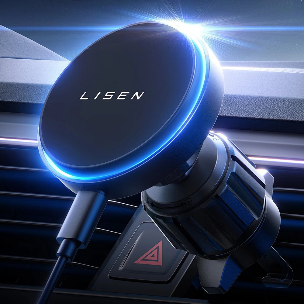Lisen trådløs bilopplader, 15W, 1.67A, Svart YL0223070007