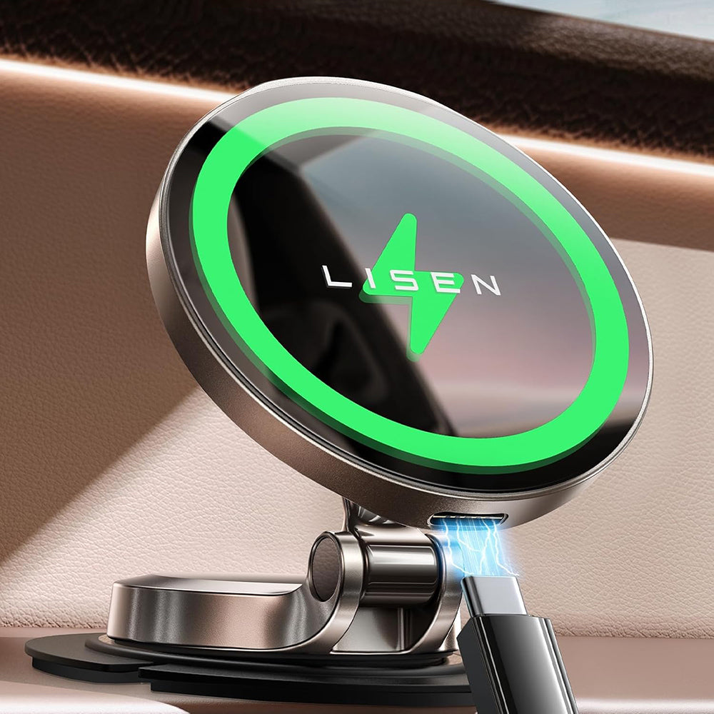 Trådløs Bil Lader Lisen, 15W, 1.67A, Svart YL0223090006