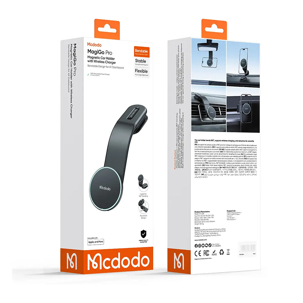 Trådløs Bil Lader McDodo CH-6290, 15W, 1.67A, Svart