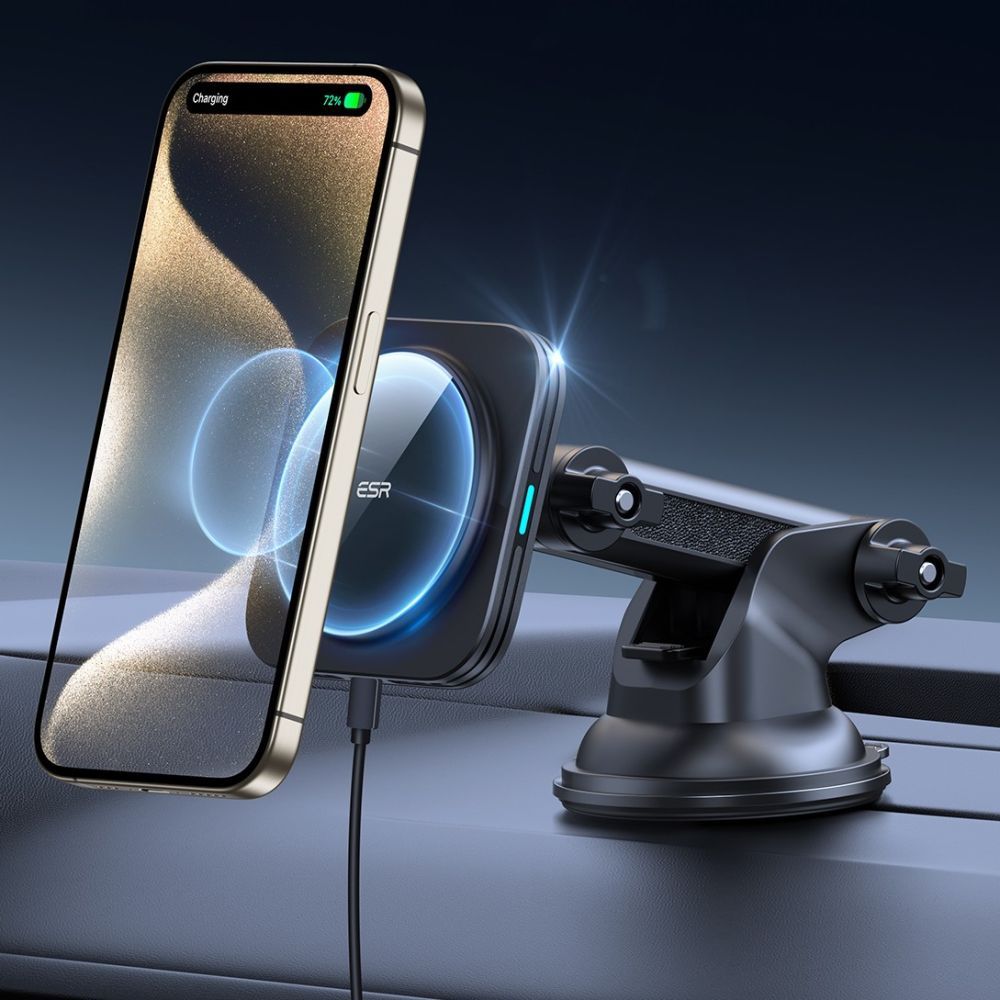 Trådløs Bil Lader ESR Halolock Dash, 15W, 1.67A, Svart