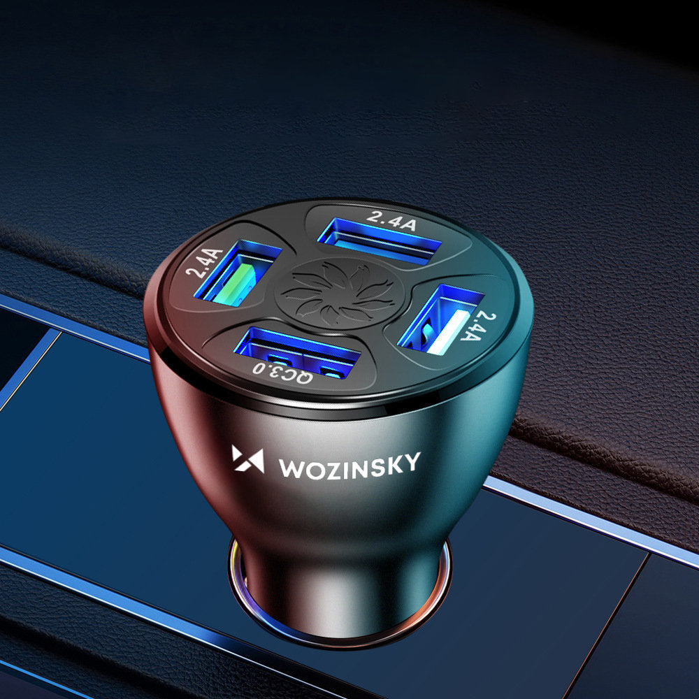 Billadere WZK WCCAW, 50W, 3A, 4 x USB-A, hvit