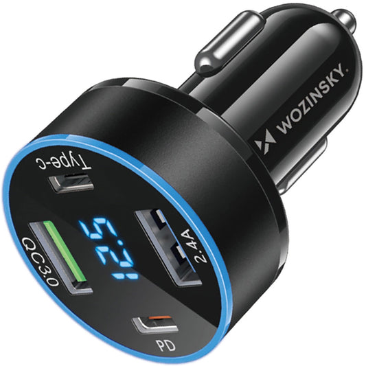 Billadere WZK WDCCB, 50W, 3A, 2 x USB-A - 2 x USB-C, svart