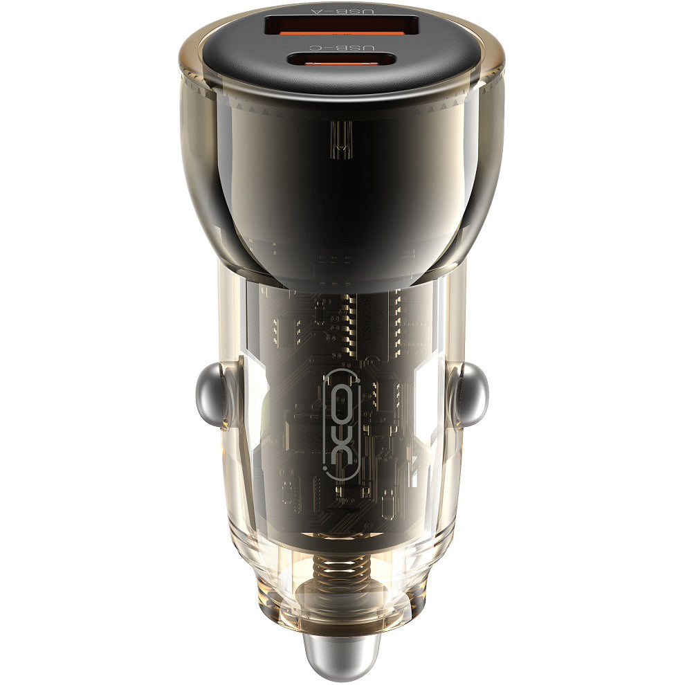 Billader XO Design CC60, 60 W, 3 A, 1 x USB-A - 1 x USB-C, svart