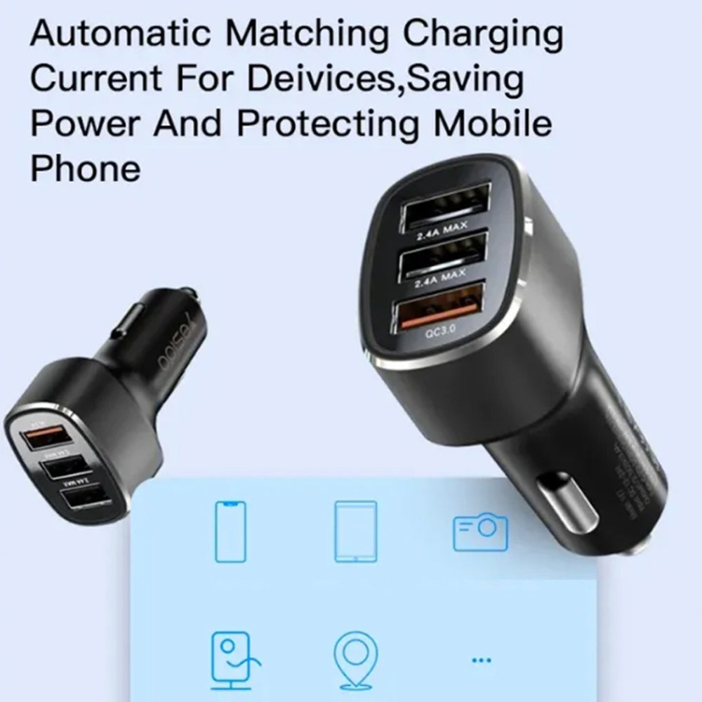 Bilader Yesido Y46, 42W, 3A, 3 x USB-A, Svart