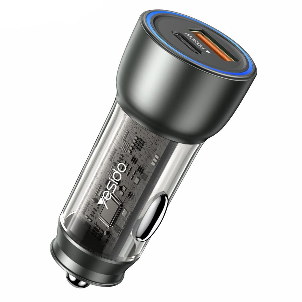 Bilader Yesido Y49, 30W, 3A, 1 x USB-A - 1 x USB-C, Grå