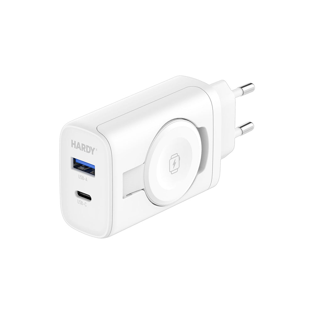 Nettlader 3MK Hardy 2in1, 33W, 3A, 1 x USB-A - 1 x USB-C, Hvit
