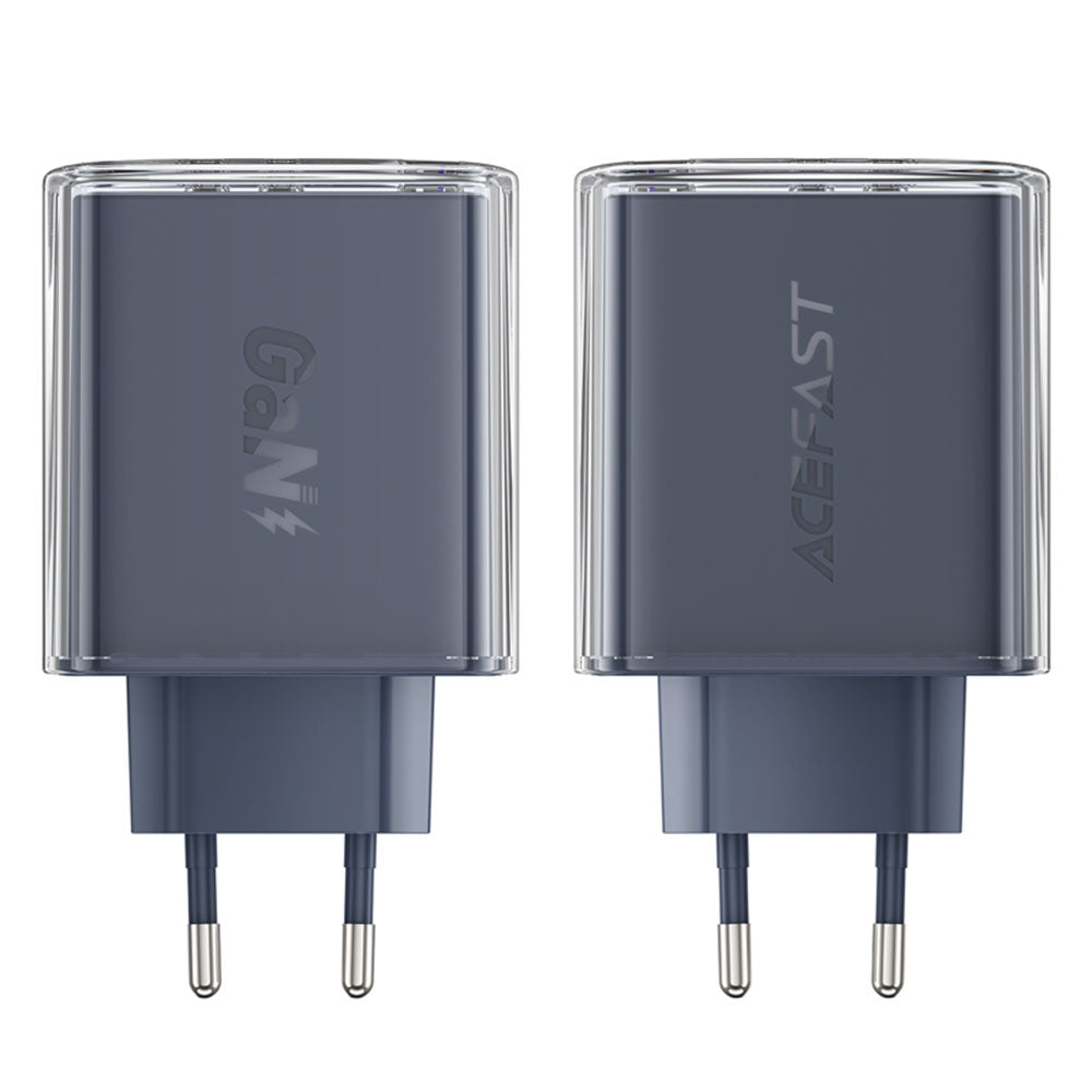 Acefast A45 Exploration nettverkslader, 65W, 3.25A, 1 x USB-A - 2 x USB-C, Grå