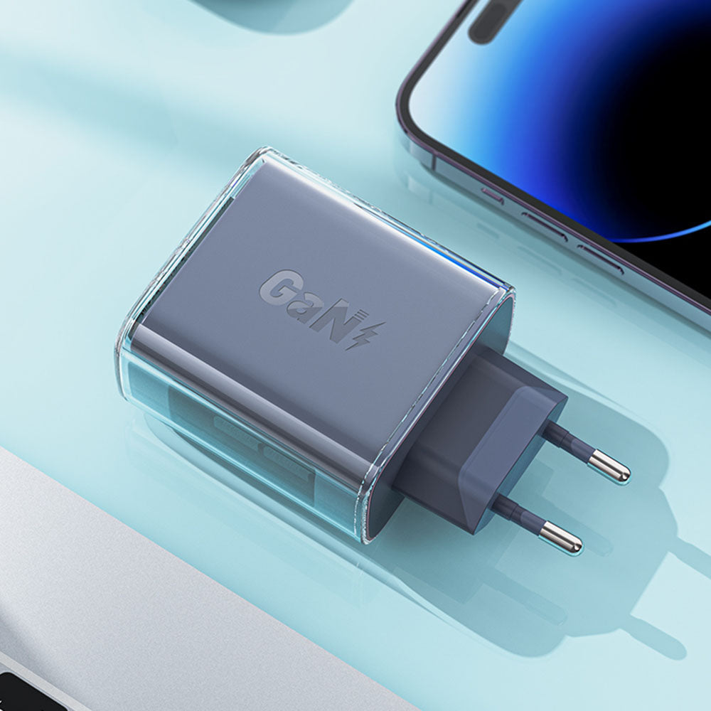 Acefast A45 Exploration nettverkslader, 65W, 3.25A, 1 x USB-A - 2 x USB-C, Grå