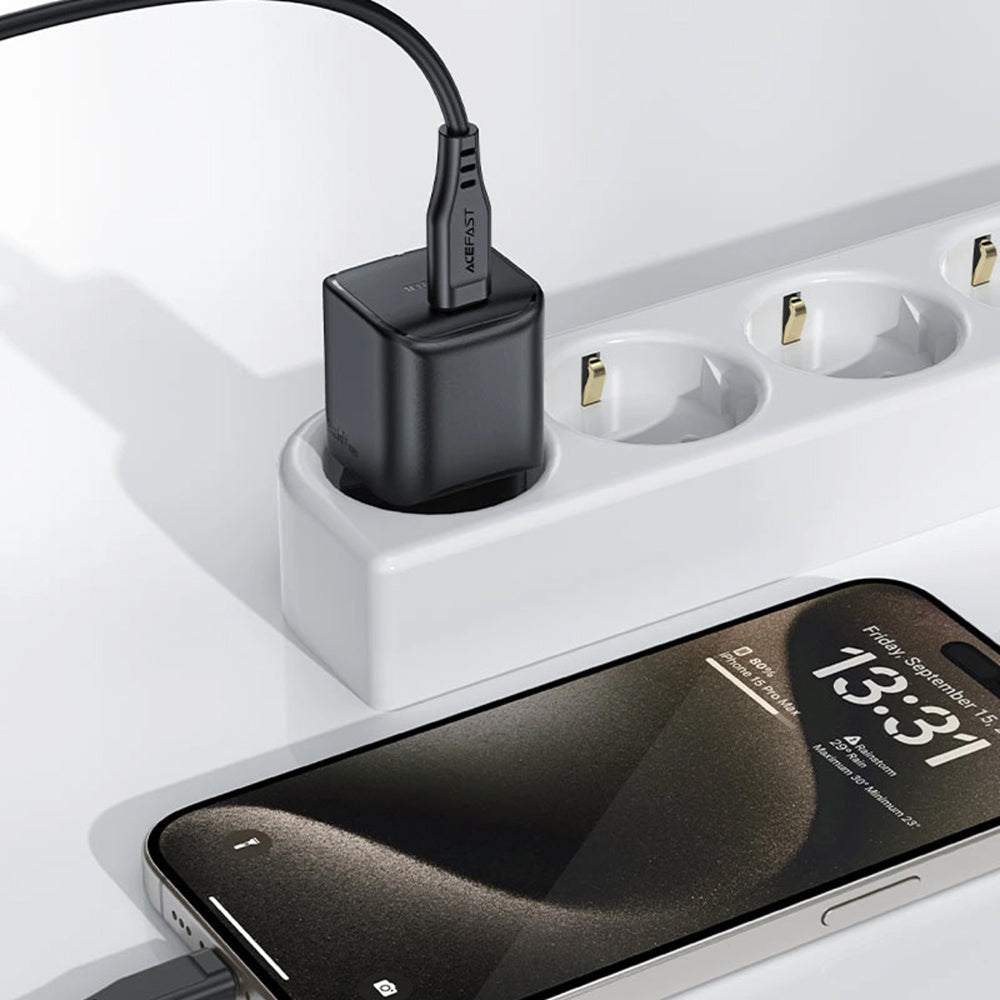 Nettlader Acefast A73 Mini, 20W, 3A, 1 x USB-C, Svart