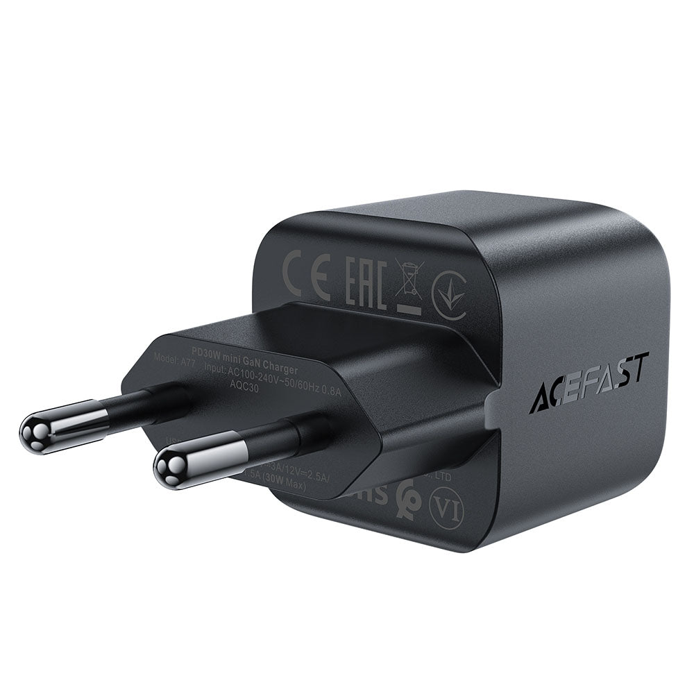 Nettlader Acefast A77, 30W, 3A, 1 x USB-C, Svart