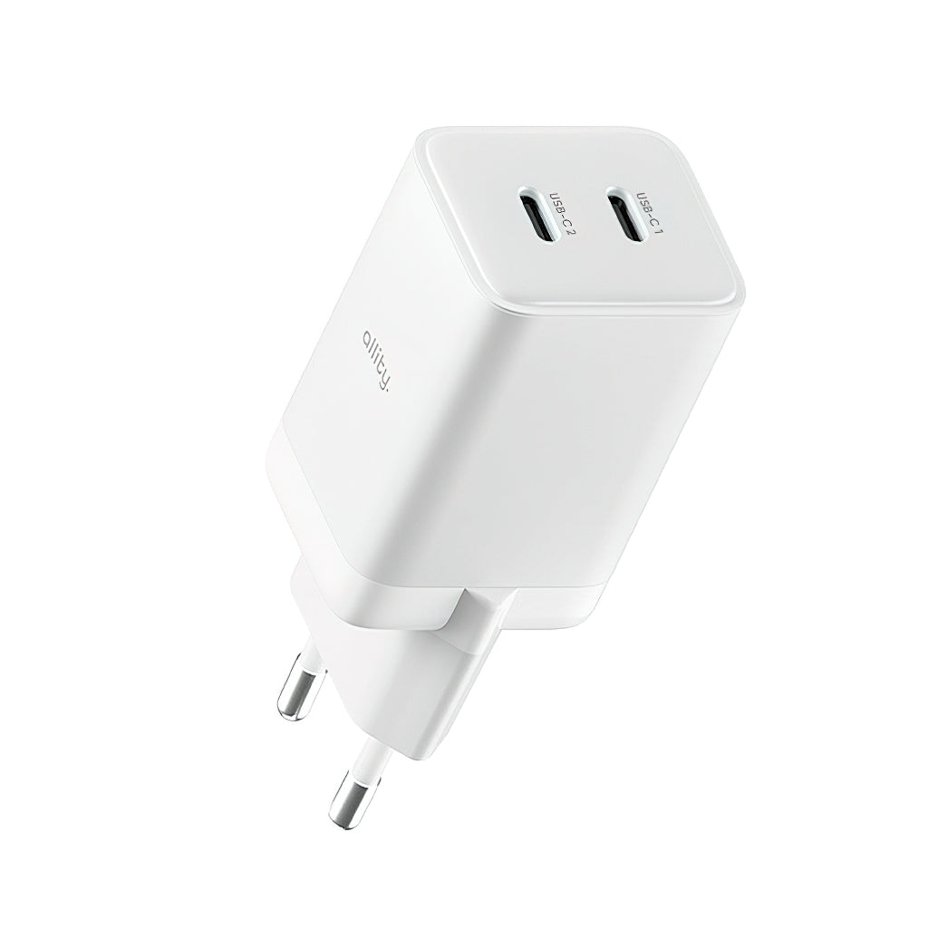 Allity Nettlader. ATC-01-45WCC Fast, 45W, 3A, 2 x USB-C, Hvit
