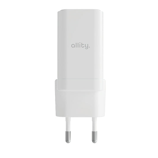 Allity Nettlader. ATC-01-45WCC Fast, 45W, 3A, 1 x USB-A - 1 x USB-C, Hvit
