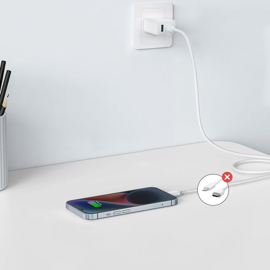 Anker 312 nettverkslader, 20 W, 3 A, 1 x USB-A - 1 x USB-C, hvit A2348G21