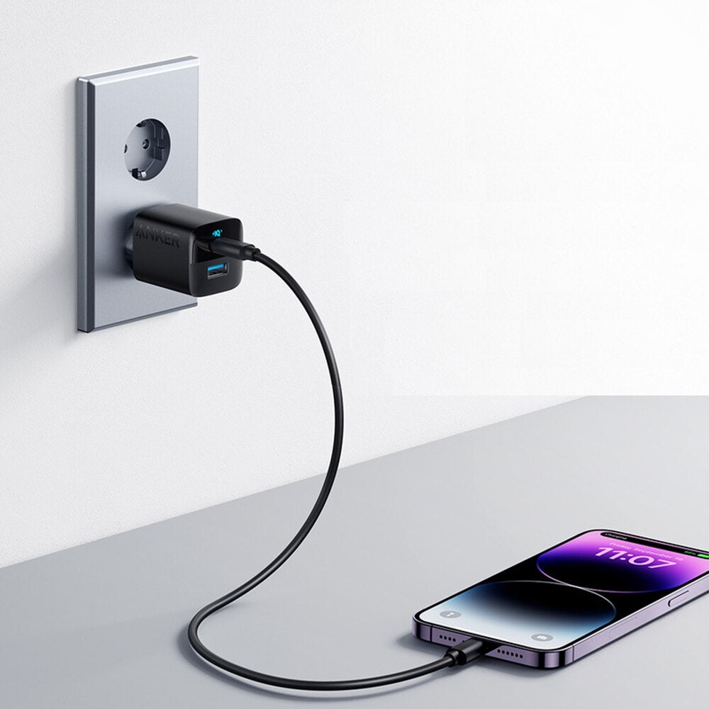 Anker 323 nettverkslader, 33W, 3A, 1 x USB-A - 1 x USB-C, svart A2331G11