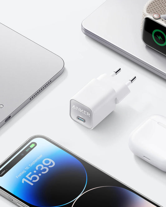 Anker 511 Nano 3 nettverkslader, 30 W, 3 A, 1 x USB-C, hvit A2147G21