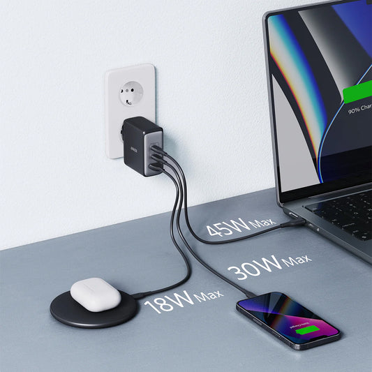 Nettverkslader Anker 736 Nano II, 100W, 3A, 1 x USB-A - 2 x USB-C, svart A2145G11