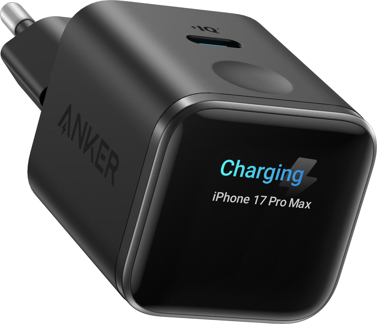 Anker Nano Display Nettlader, 45W, 3A, 1 x USB-C, Svart A121DG11