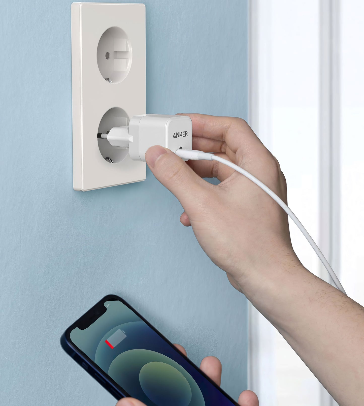 Nettverkslader Anker PowerPort III Cube, 20W, 3A, 1 x USB-C, hvit A2149G21